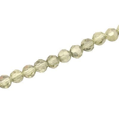 6MM FACETED ROUND CRYSTAL BEADS - APPROX 98/PCS - CRYSTAL METALLIC LIGHT OLIVE