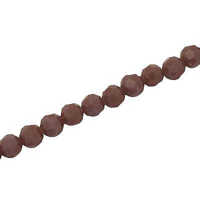 6MM FACETED ROUND CRYSTAL BEADS - APPROX 98/PCS - OPAQUE PLUM