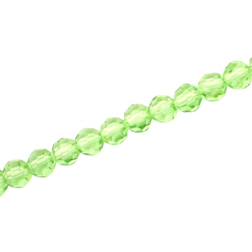 6MM FACETED ROUND BEADS - APPROX 95/PCS - LIGHT GREEN