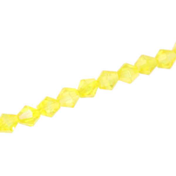 6MM CRYSTAL BI-CONE STRANDS - APPROX 50 / PCS - BRIGHT YELLOW