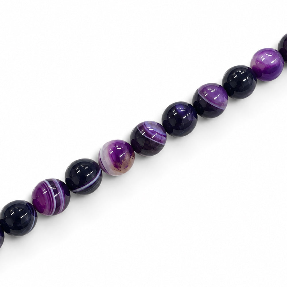 Agate Purple Beads 6mm Round Dyed – Approx 62pcs