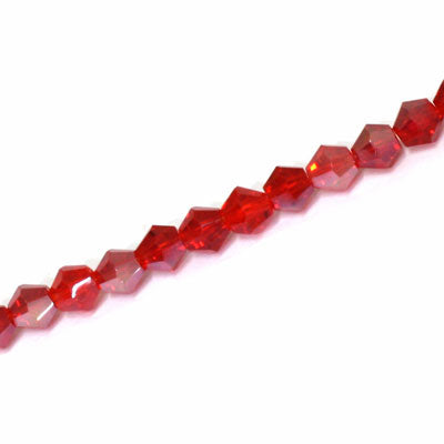 6MM CRYSTAL BI-CONE STRANDS - APPROX 47 / PCS - RED AB