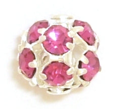 6mm silver/rose ball 1pce