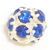 6mm silver/royal blue ball 1pce