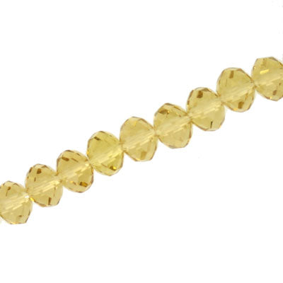 6 X 4 MM CRYSTAL RONDELLE BEADS AMBER - APPROX 100 / PCS