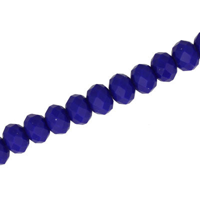 6 X 4 MM CRYSTAL RONDELLE BEADS OPAQUE ROYAL BLUE - APPROX 100 / PCS
