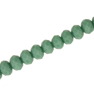 6 X 4 MM CRYSTAL RONDELLE BEADS OPAQUE LIGHT TURQUOISE GREEN - APPROX 100 / PCS