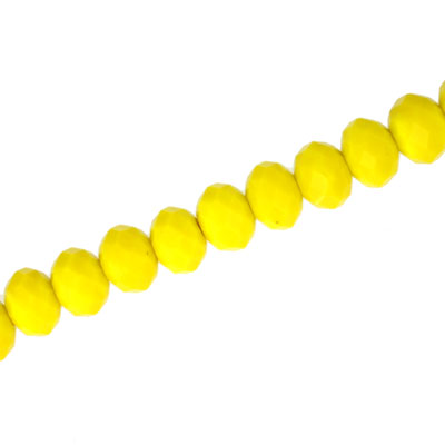 6 X 4 MM CRYSTAL RONDELLE BEADS OPAQUE BRIGHT YELLOW - APPROX 100 / PCS