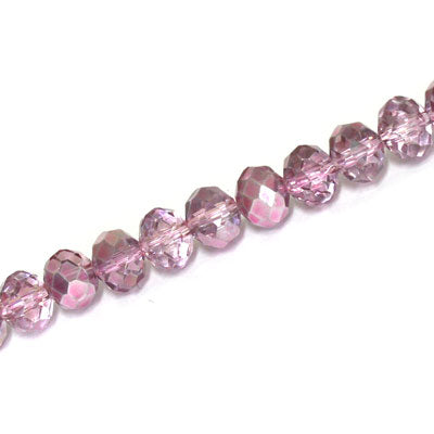 6 X 4 MM CRYSTAL RONDELLE BEADS CRYSTAL METALLIC PINK - APPROX 90 / PCS