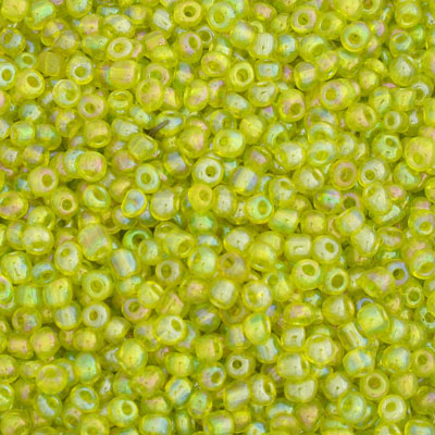 #6/0 SEED BEADS - APPROX 100G - YELLOW RAINBOW