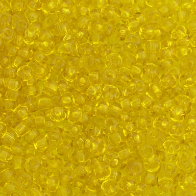 #6/0 ROCAILLES - APPROX 40G - TRANSPARENT YELLOW