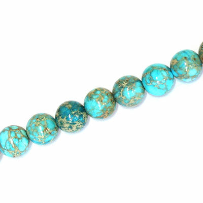 IMPERIAL JASPER BEADS DYED 8MM AQUA - 50 PCS
