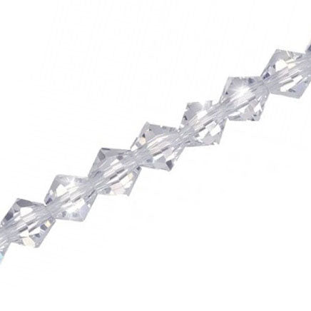 8MM CRYSTAL BI-CONE STRANDS - APPROX 40 / PCS - CLEAR