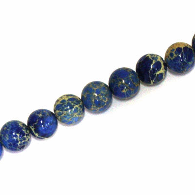 IMPERIAL JASPER BEADS DYED 8MM BLUE - 50 PCS