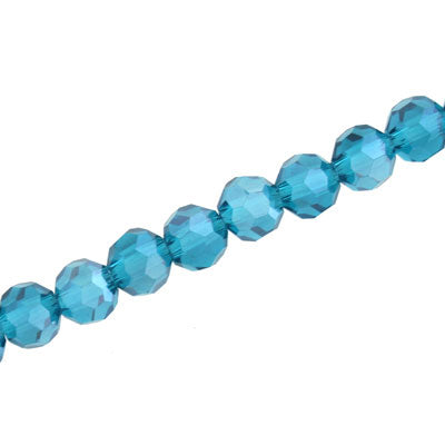 8MM FACETED ROUND CRYSTAL BEADS - APPROX 72/PCS - BLUE ZIRCON