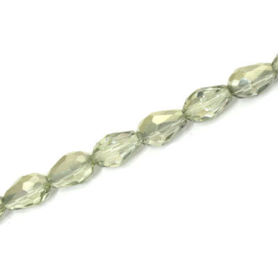 8 X 6 MM CRYSTAL TEARDROP BEADS CRYSTAL METALLIC LIGHT OLIVE - APPROX 65 PCS
