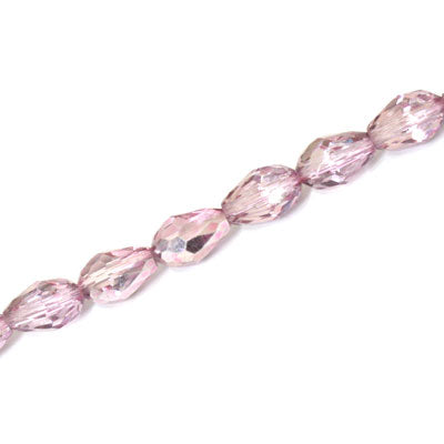 8 X 6 MM CRYSTAL TEARDROP BEADS CRYSTAL METALLIC PINK - APPROX 65 PCS