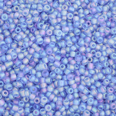 #8/0 SEED BEADS - APPROX 100G - LIGHT BLUE RAINBOW