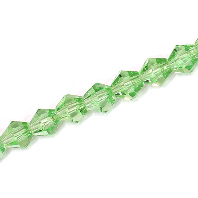 8MM CRYSTAL BI-CONE STRANDS - APPROX 39 / PCS - LIGHT GREEN