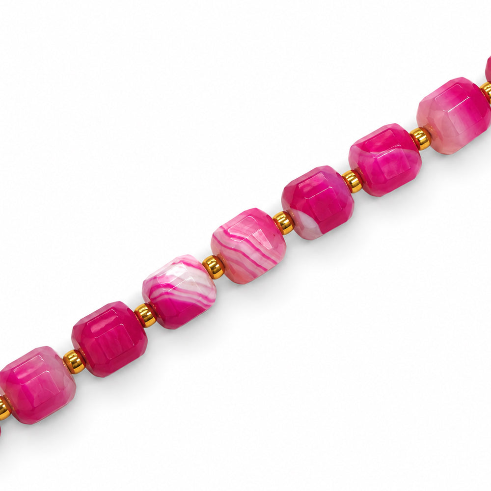 Agate Pink 8mm Cube Dyed - Approx 40pcs