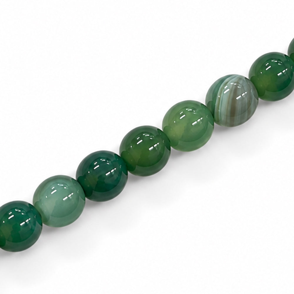 Agate Green Beads 8mm Round Dyed – Approx 47pcs