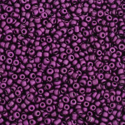 #8/0 SEED BEADS - APPROX 100G - METALLIC DARK PINK
