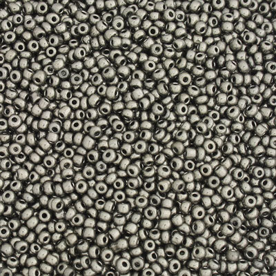 #8/0 SEED BEADS - APPROX 100G - METALLIC GUNMETAL