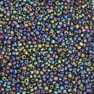 #8/0 SEED BEADS - APPROX 100G - METALLIC RAINBOW