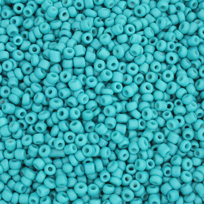 #8/0 SEED BEADS - APPROX 100G - OPAQUE DARK GREEN TURQUOISE