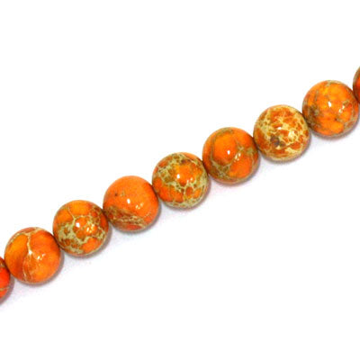 IMPERIAL JASPER BEADS DYED 8MM ORANGE - 50 PCS