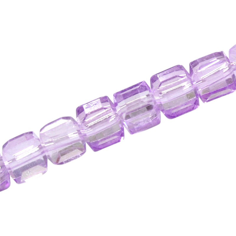 8 MM CUBE BEADS APPROX 100 PCS / LIGHT PURPLE