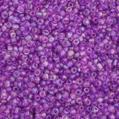 #8/0 SEED BEADS - APPROX 100G - PURPLE RAINBOW