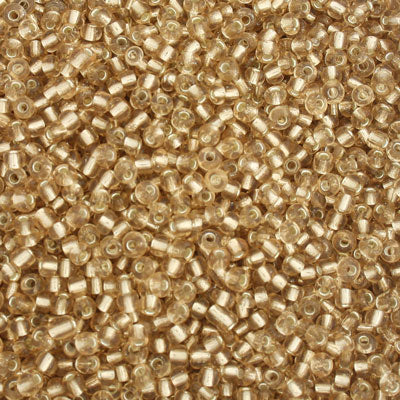 #8/0 SEED BEADS - APPROX 100G - SILVER LINED CHAMPAGNE GOLD