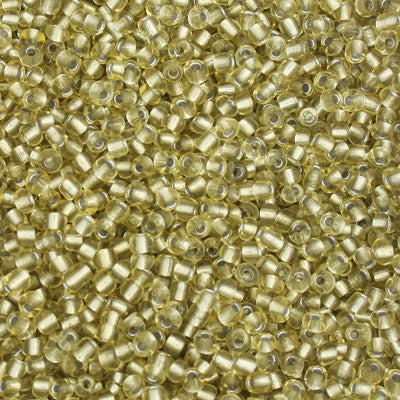 #8/0 SEED BEADS - APPROX 100G - SILVER LINED LIGHT GOLD