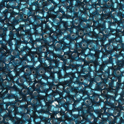 #8/0 SEED BEADS - APPROX 100G - SILVER LINED TEAL