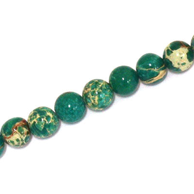 IMPERIAL JASPER BEADS DYED 8MM TEAL - 50 PCS