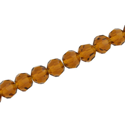 8MM FACETED ROUND CRYSTAL BEADS - APPROX 72/PCS - TOPAZ