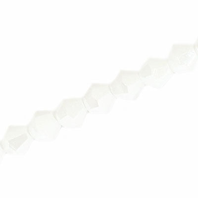 8MM CRYSTAL BI-CONE STRANDS - APPROX 40 / PCS - WHITE ALABASTER