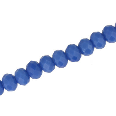 8 X 6 MM CRYSTAL RONDELLE BEADS OPAQUE BLUE - APPROX 72 / PCS