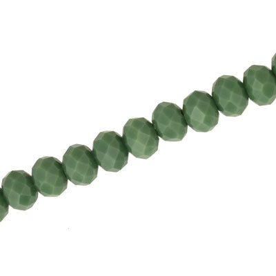 8 X 6 MM CRYSTAL RONDELLE BEADS OPAQUE DARK GREEN - APPROX 72 / PCS