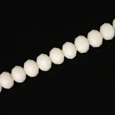 8 X 6 MM CRYSTAL RONDELLE BEADS WHITE - APPROX 72 / PCS
