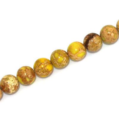 IMPERIAL JASPER BEADS DYED 8MM YELLOW - 50 PCS