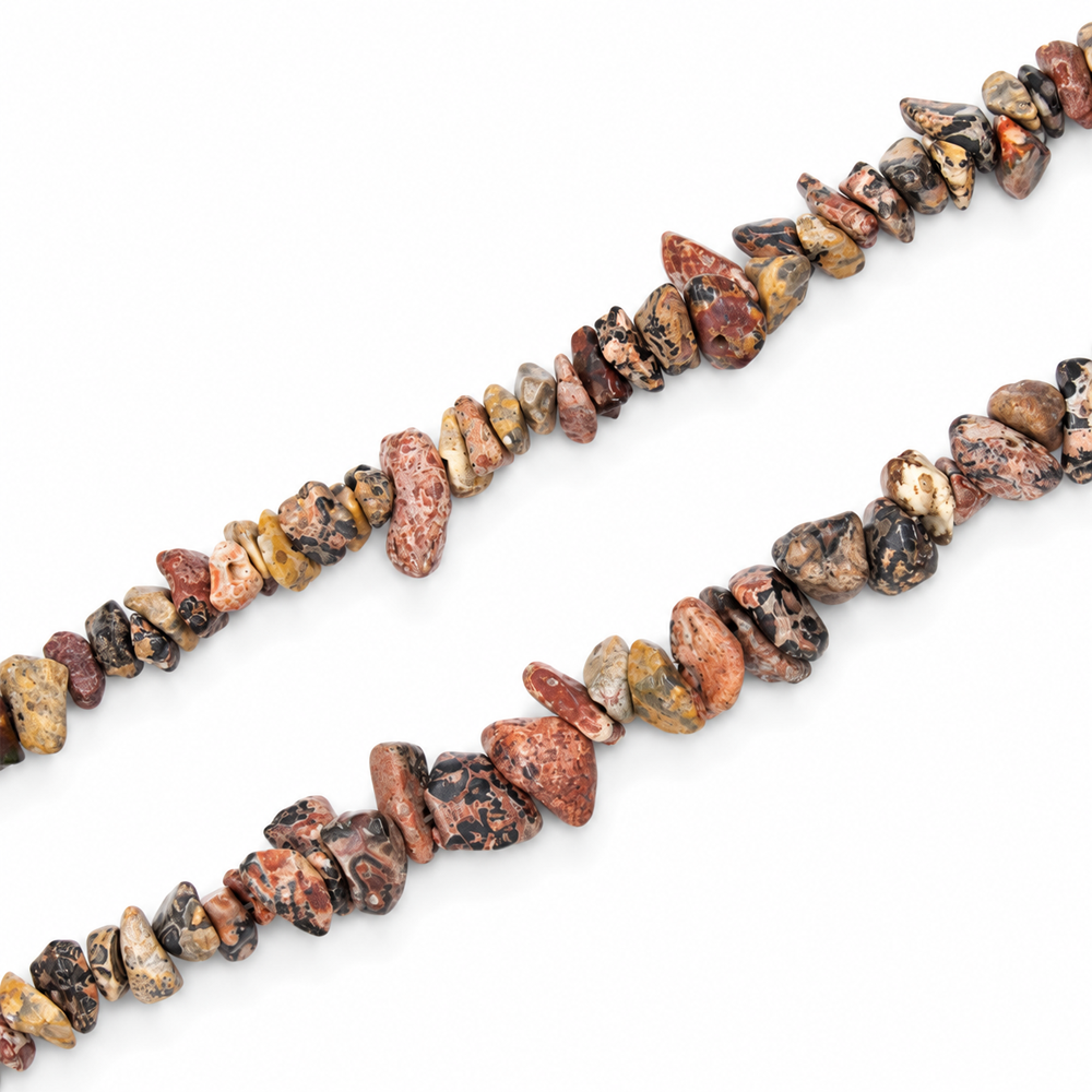 Leopard Skin Jasper Chip Beads - 90cm Strand