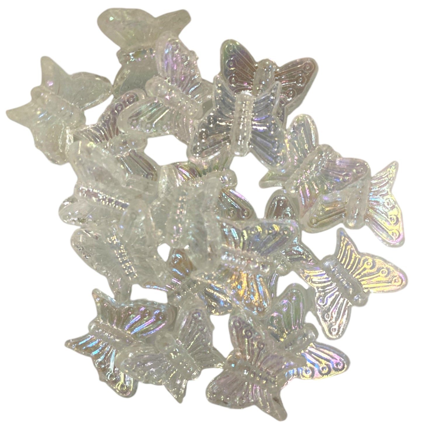 13 X 15 MM CLEAR BUTTERFLIES - 20 PCS