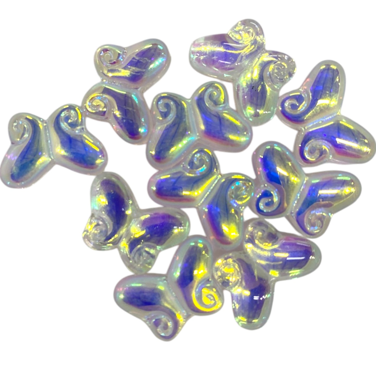 14 X 10 MM CLEAR CRYSTAL BUTTERFLY - 10 PCS