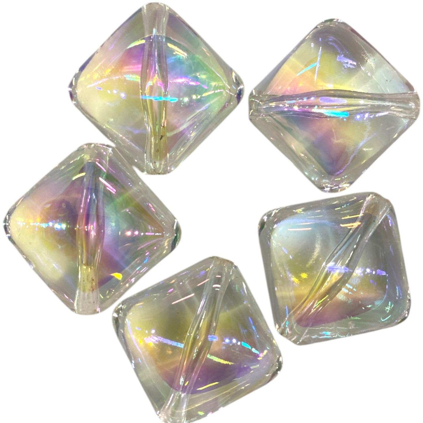 19 X 12 MM CLEAR CRYSTAL SQUARES - 5 PCS