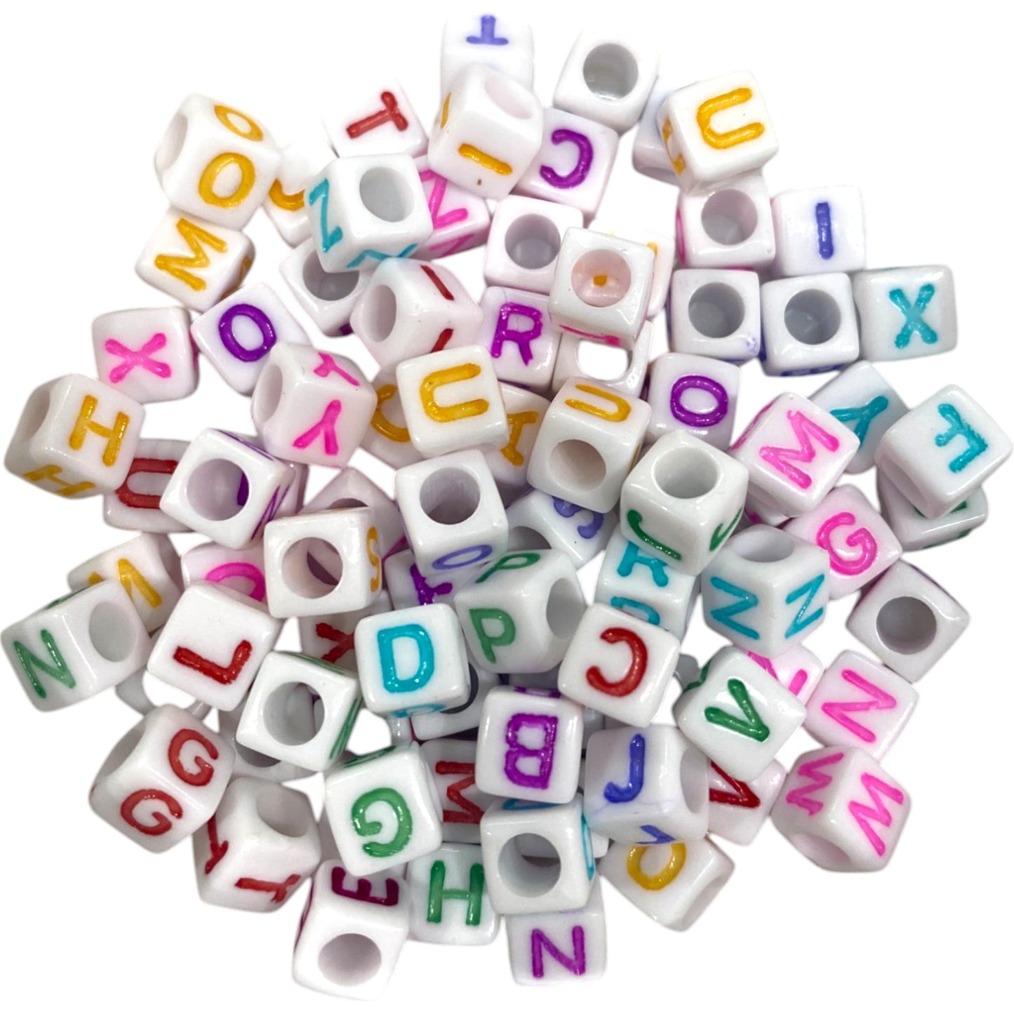 5 X 5 MM COLOURFUL NUMBER BEADS - 80 PCS