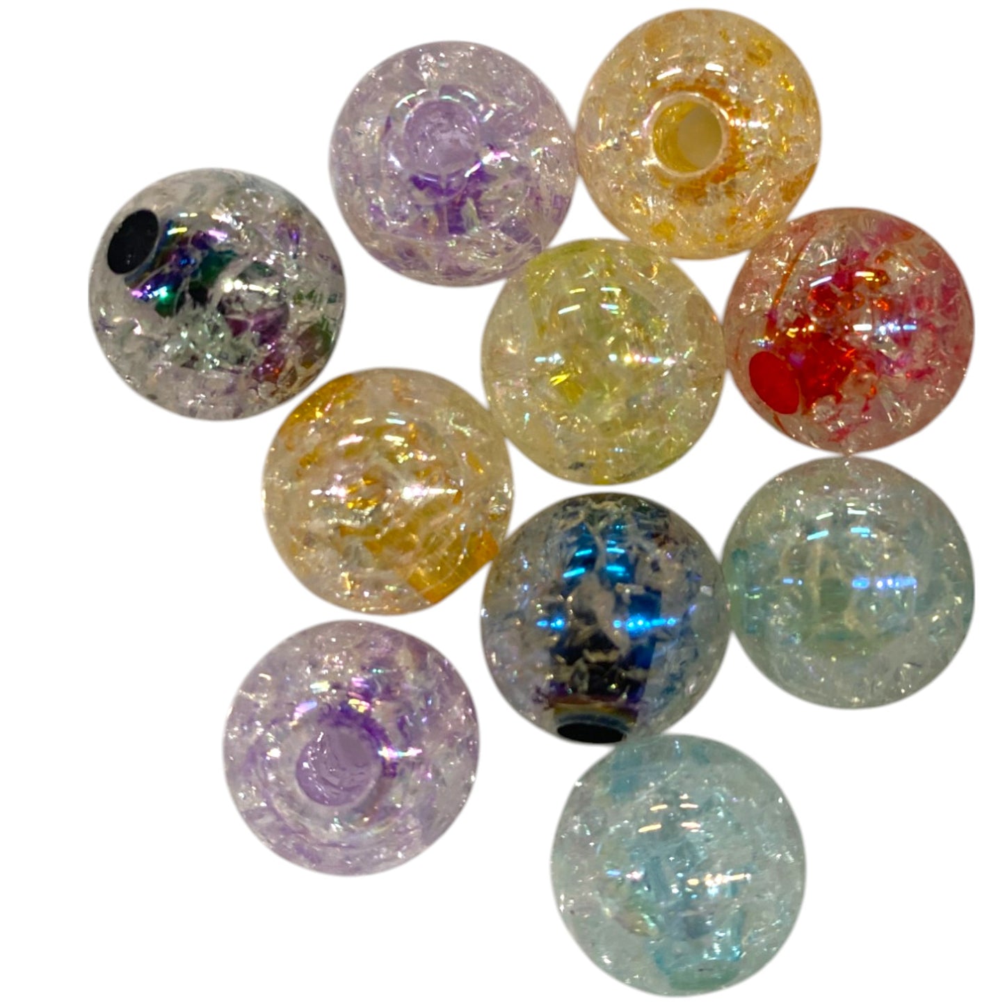 13 MM COLOURFUL BALL BEADS - 10 PCS