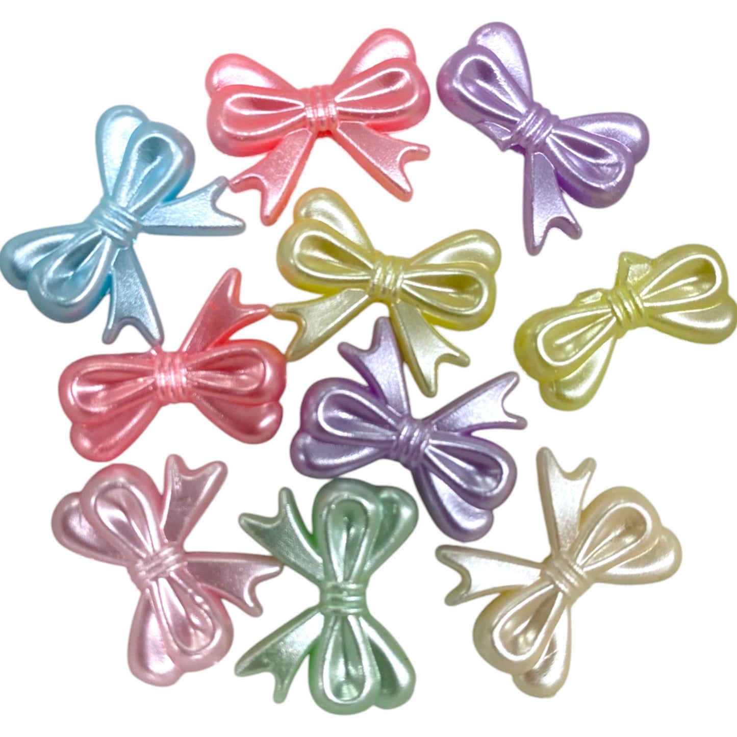 17 X 14 MM COLOURFUL BOW TIE BEADS - 10 PCS