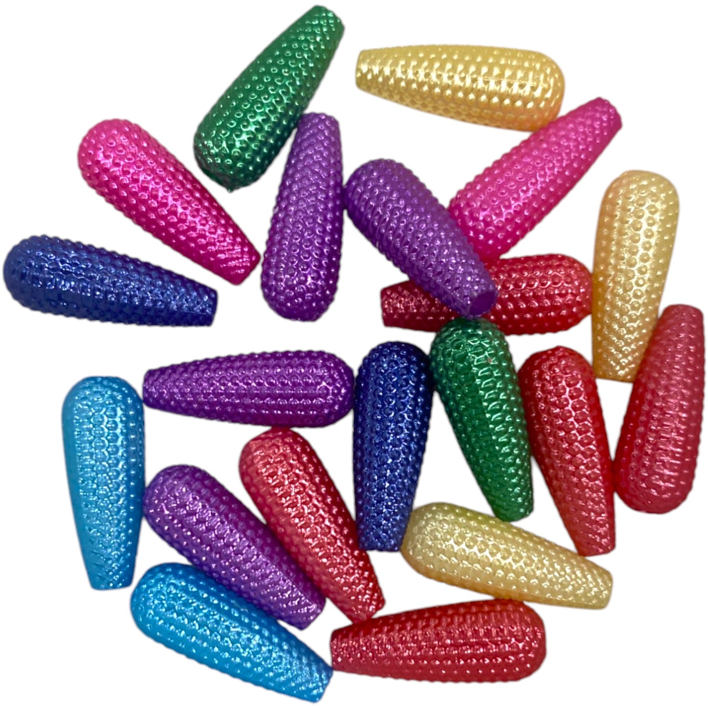 17 X 6 MM COLOURFUL CORN BEADS - 20 PCS